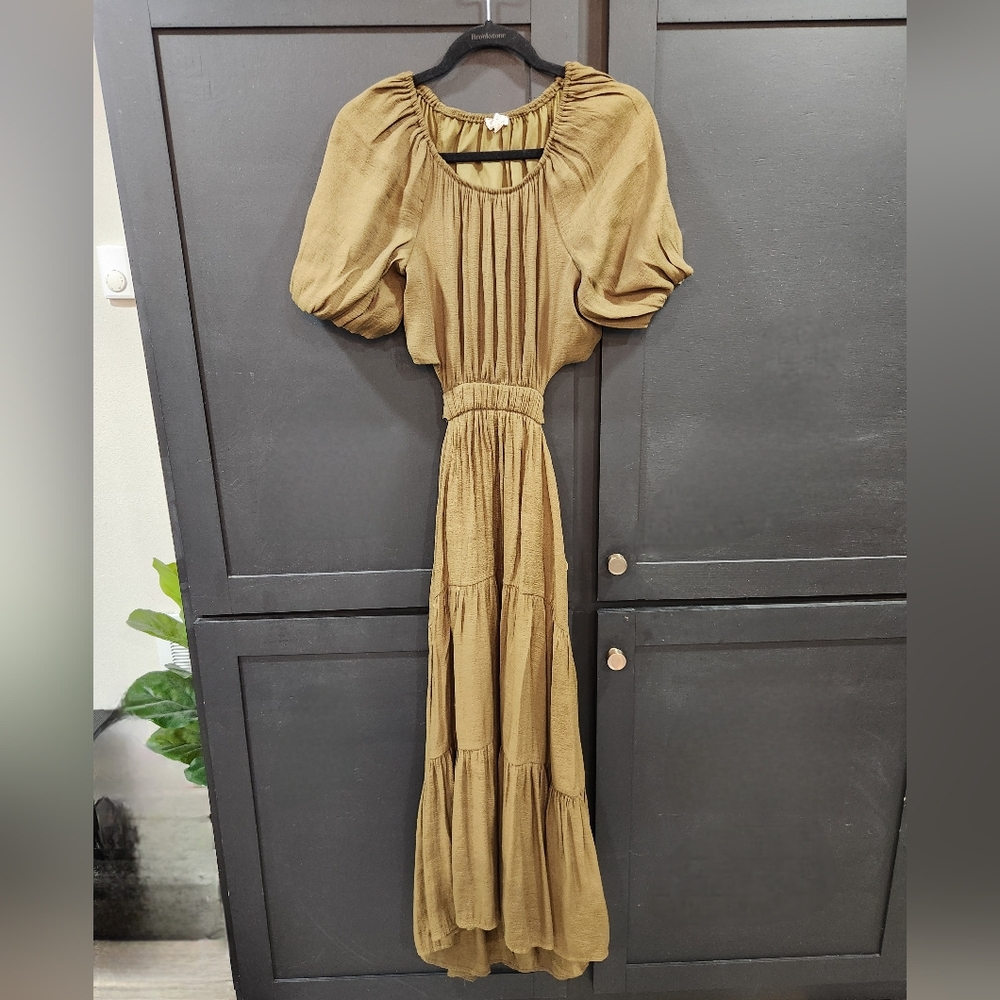 Anthropologie Olive Cutout Dress